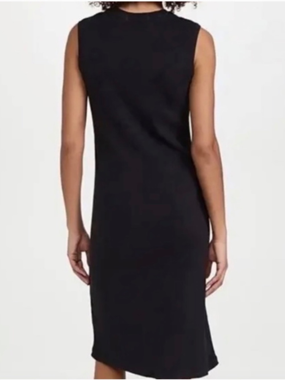AMO Rib Knit Tank Dress Black M NWT 100% Cotton Midi Minimalist Capsule USA Made - Picture 5 of 9